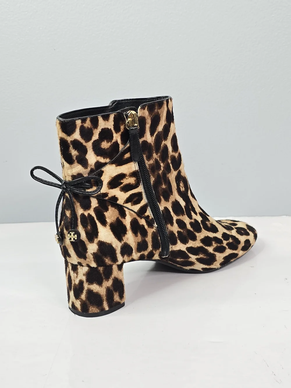 Tory Burch Leopard Print Ankle Boots in Tan and Brown